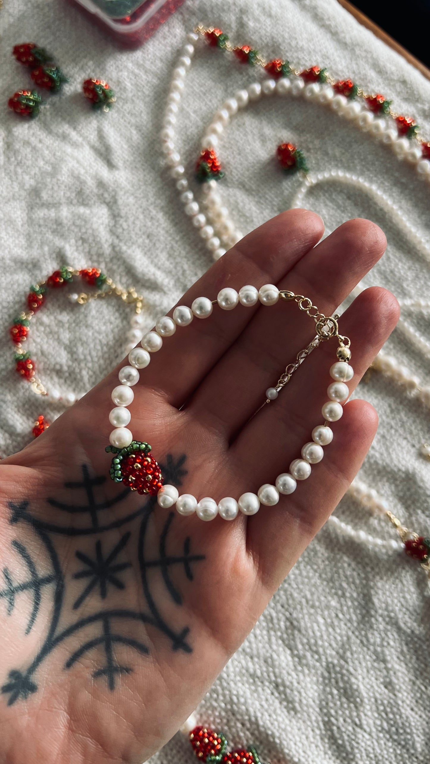 Bransoletka Perełkowe Lato z Truskawką