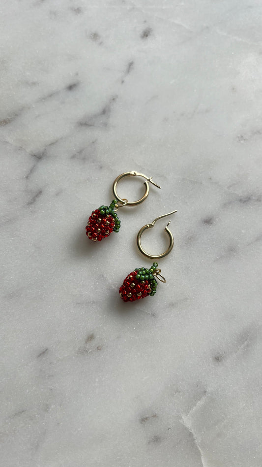 Kolczyki Truskawkowe Lato