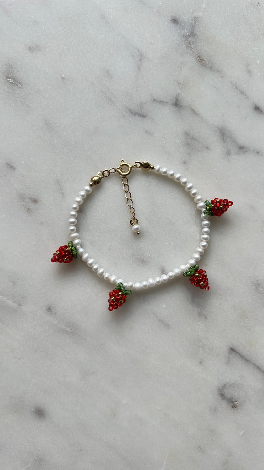 Bransoletka Perełkowe truskawki