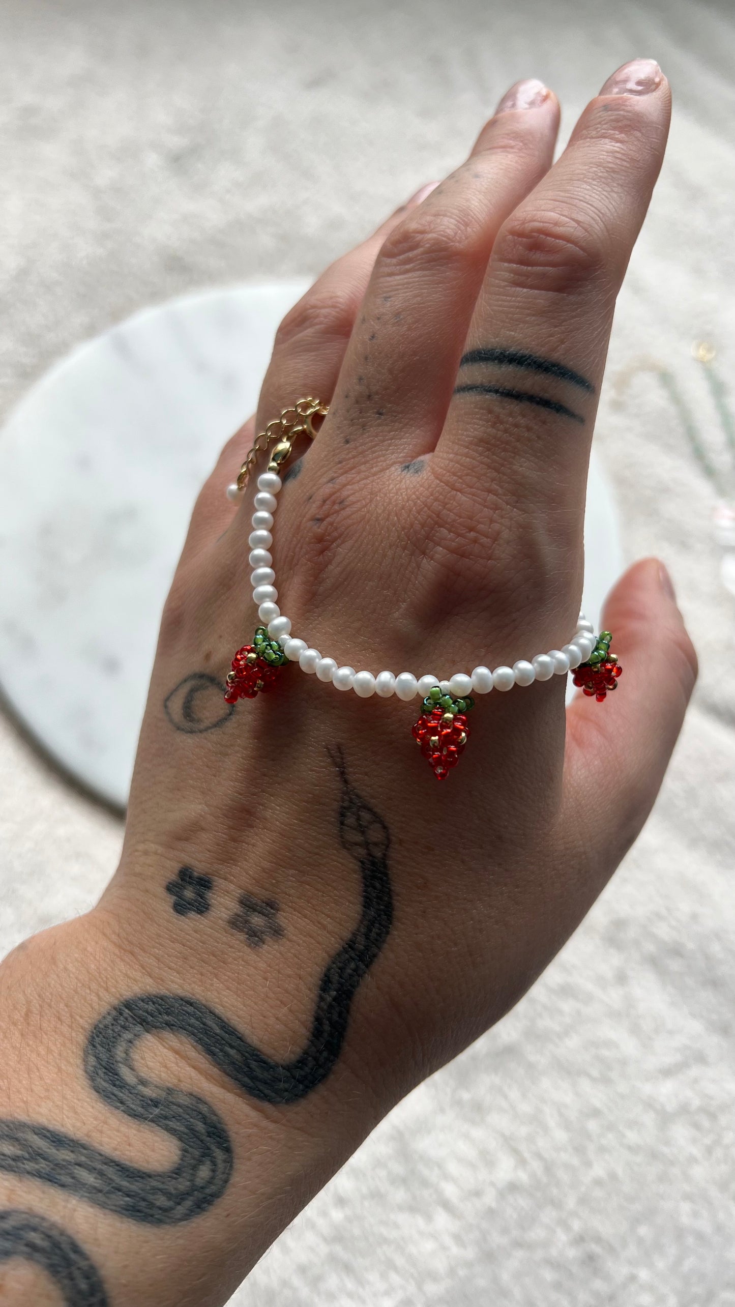 Bransoletka Perełkowe truskawki